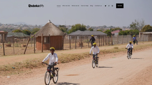 Screenshot of the Qhubeka UK website