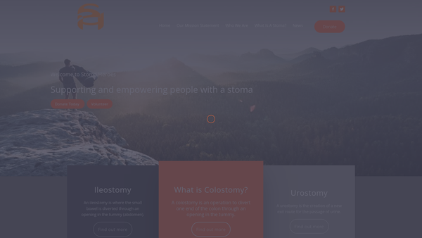 Screenshot of the Stoma Heroes website