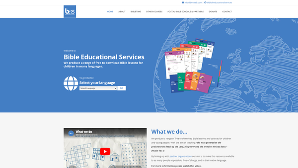 Screenshot of the Bible Educational Services website