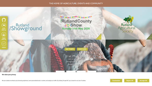 Screenshot of the Rutland Agricultural Society website