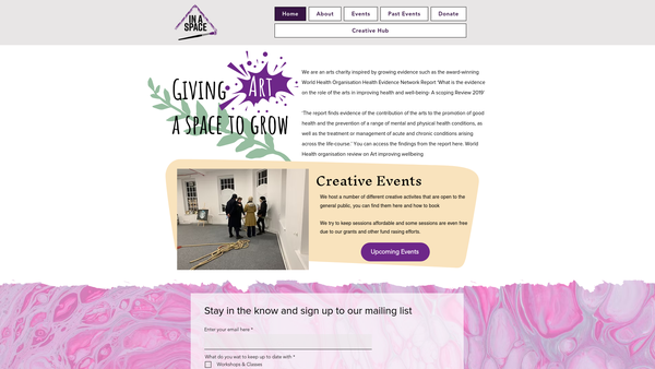 Screenshot of the In A Space website