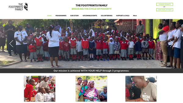 Screenshot of the The Footprints Family website