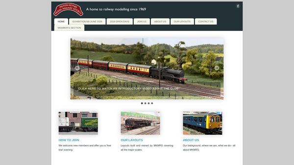Screenshot of the Milton Keynes Model Railway Club website