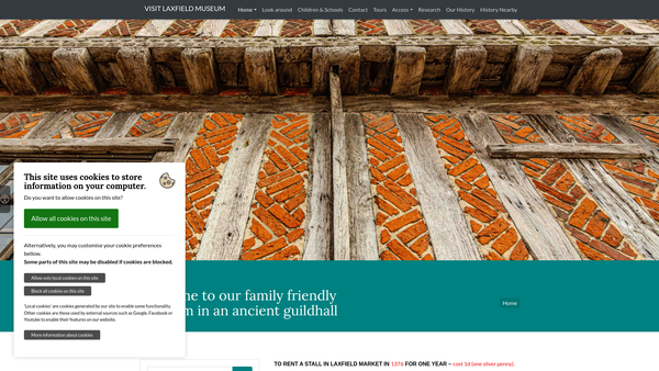 Screenshot of the Laxfield & District Museum CIO website