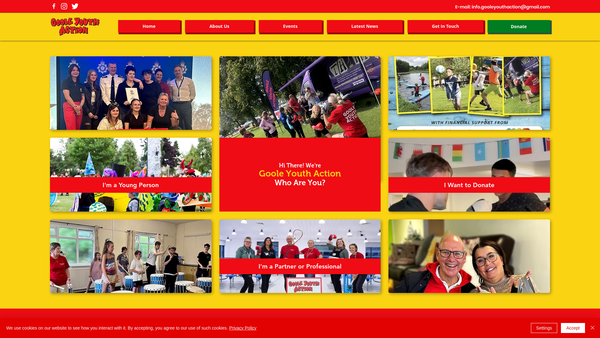 Screenshot of the Goole Youth Action website