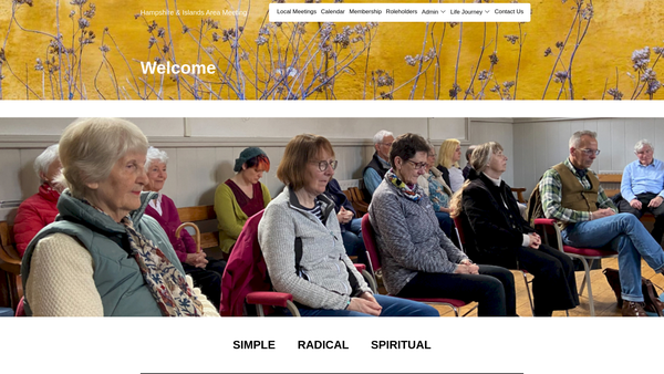 Screenshot of the Hampshire And Islands Area Quaker Meeting website