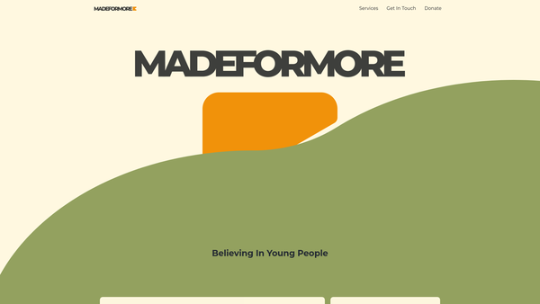 Screenshot of the Made For More website