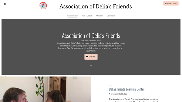 Screenshot of the The Association Of Delia's Friends website