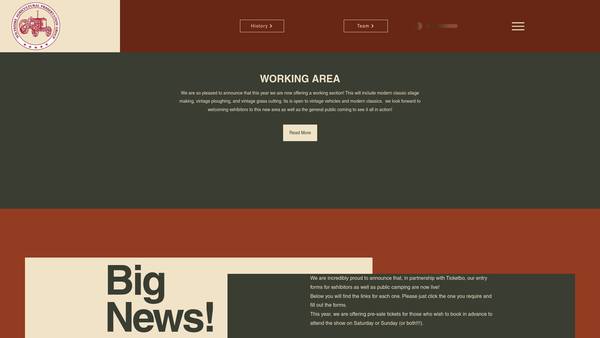Screenshot of the Wiltshire Agricultural Preservation Group website