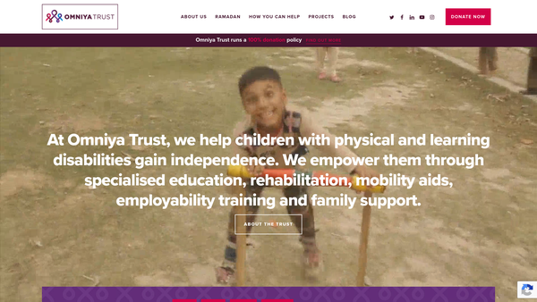 Screenshot of the The Omniya Trust website