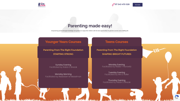 Screenshot of the Dor L'dor website