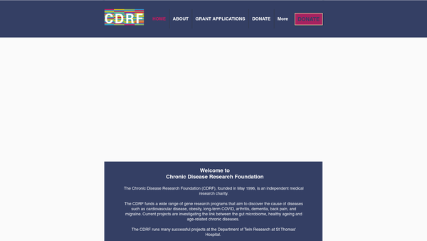 Screenshot of the The Chronic Disease Research Foundation website