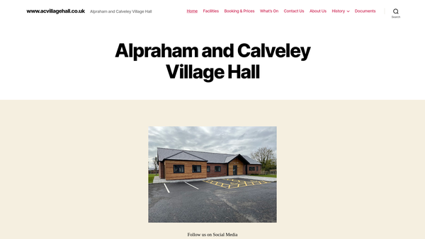 Screenshot of the Alpraham And Calveley Reading Room website