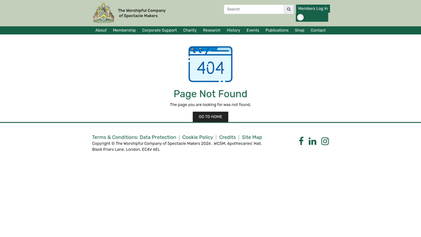 Screenshot of the The Spectacle Makers' Charity website