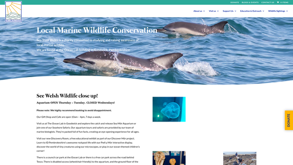 Screenshot of the Sea Trust Wales website
