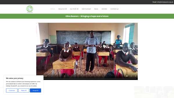 Screenshot of the Olive Bearers website
