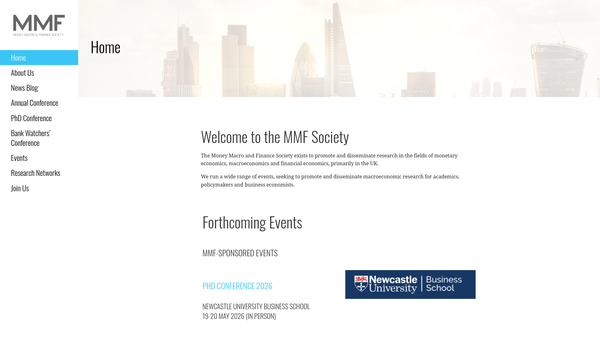 Screenshot of the The Money Macro And Finance Society website