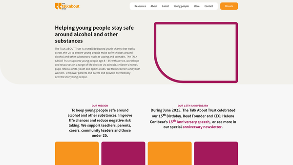 Screenshot of the The Talk About Trust website