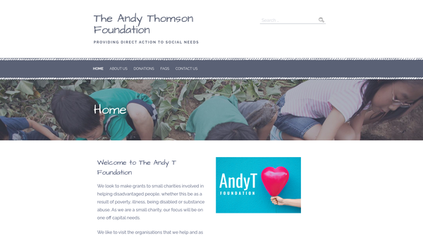 Screenshot of the The Andy Thomson Foundation website