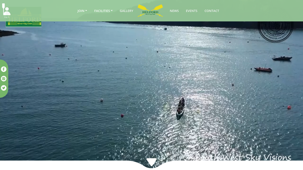 Screenshot of the Helford River Gig Club website