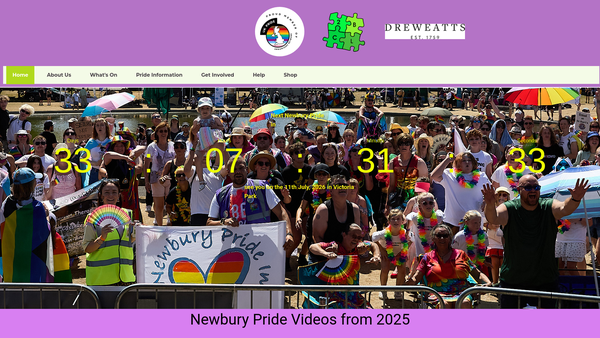 Screenshot of the Newbury Pride website