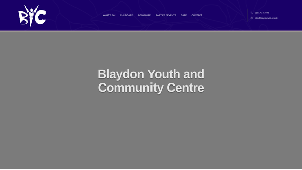 Screenshot of the Blaydon Youth And Community Centre CIO website