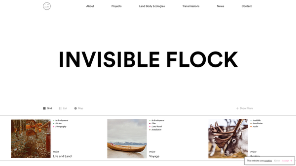 Screenshot of the Invisible Flock Co website