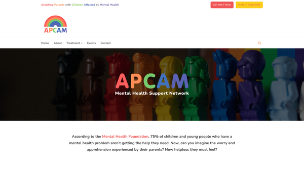 Screenshot of the Apcam website