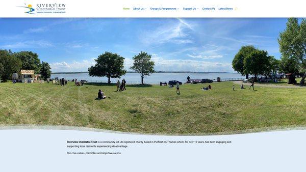 Screenshot of the Riverview Charitable Trust website