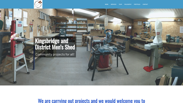 Screenshot of the Kingsbridge & District Mens Shed website