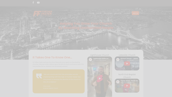 Screenshot of the The Further Faster Network website