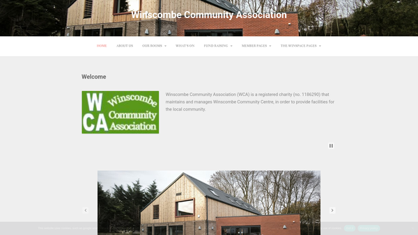 Screenshot of the Winscombe Community Association website