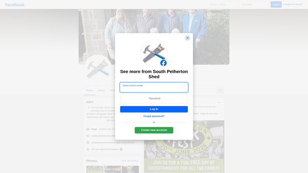 Screenshot of the South Petherton Shed Chapels Trust website