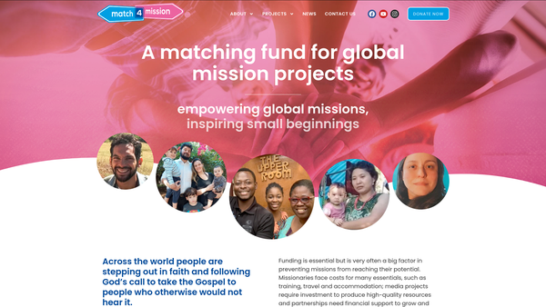 Screenshot of the Match4mission website