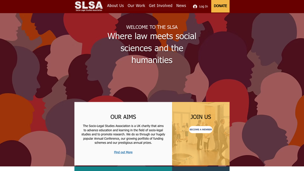 Screenshot of the Socio-Legal Studies Association website