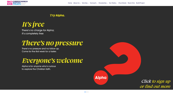 Screenshot of the Christchurch Baptist Church website