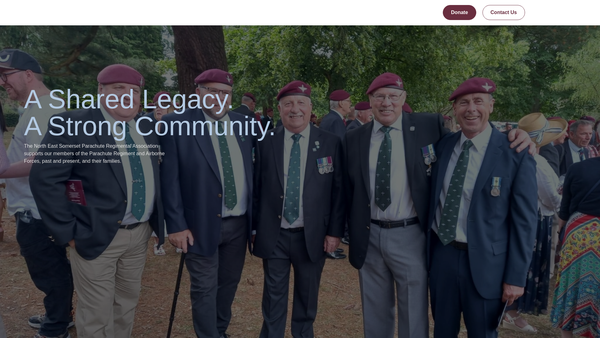 Screenshot of the The North East Somerset Branch Parachute Regimental Association website