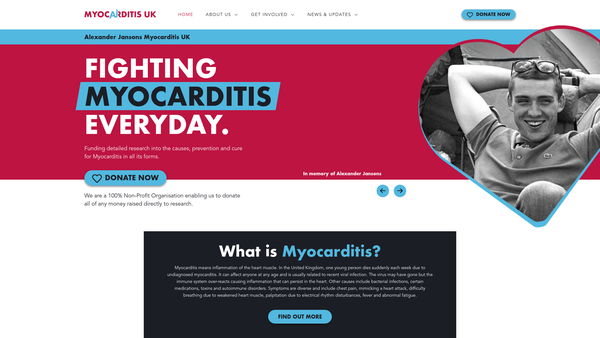 Screenshot of the Alexander Jansons Myocarditis UK website