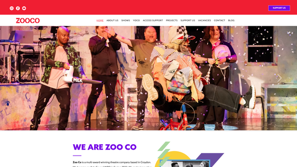 Screenshot of the Zoo Co Creative Ltd website