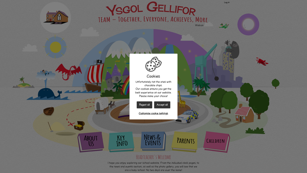 Screenshot of the Cylch Chwarae Gellifor website