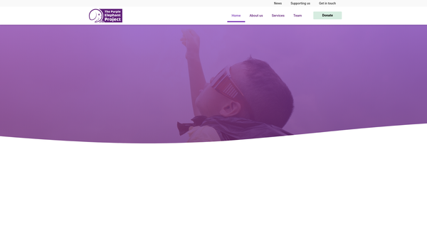 Screenshot of the The Purple Elephant Project website