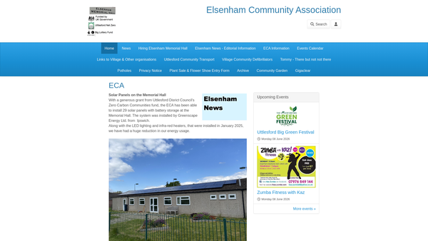 Screenshot of the Elsenham Community Association website