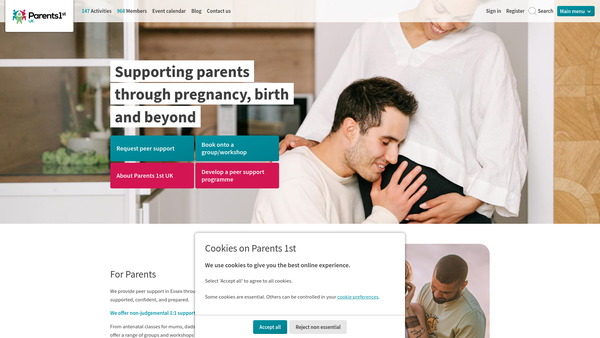 Screenshot of the Parents 1st UK website
