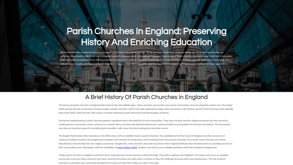 Screenshot of the St Mary De Castro Parochial Church Council website