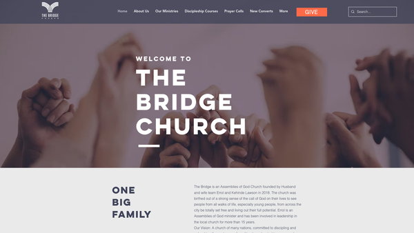 Screenshot of the The Bridge Church Birmingham website