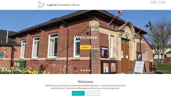 Screenshot of the Lapford Community Church website