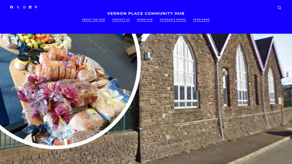 Screenshot of the Vernon Place Community Hub website