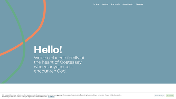 Screenshot of the Costessey Parochial Church Council website