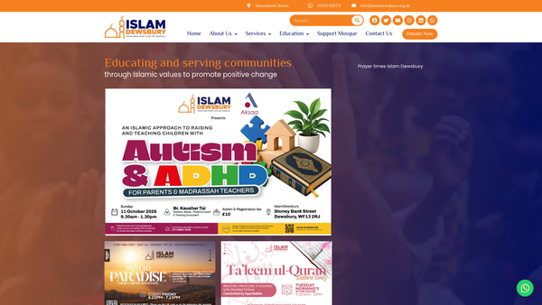 Screenshot of the IslamDewsbury website
