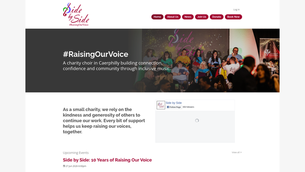 Screenshot of the Side By Side website
